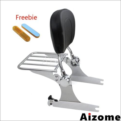 Chrome Detachable Backrest Sissy Bar Luggage Rack For Harley Dyna Fat Bob FXDF CVO FXDFSE 2008-Up Wide Glide FXDWG 2010-Up