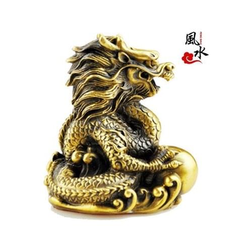 Imitation red wood carving wooden dragon zodiac golden dragon crafts to attract wealth household crafts sculpture statues Home