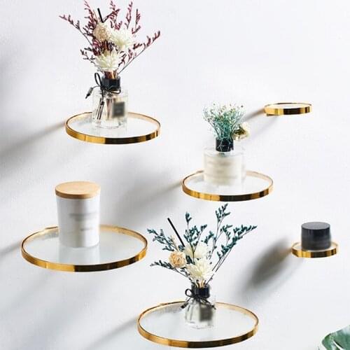 Round Glass Iron Wall Hanging Coffee Shop Wall Wrought Modern Style Suitable For Coffee Cake Shop Bookstore Decoration