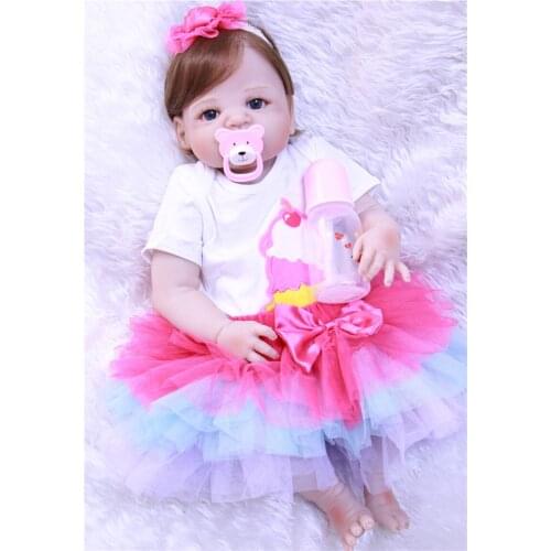 Boneca bebe reborn lol Dolls 23inch Full silicone reborn baby doll real children gift reborn toddler dolls toys