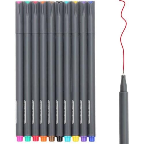 10 Colors Bullet Journal Pen Planner 0.38mm Fine Point Fabricolor Markers Fineliner Drawing Pen Coloring Book Art Fine Pens