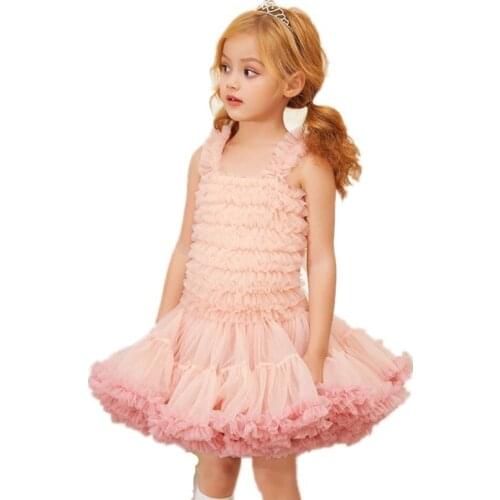 Fashion girls tutu dress baby extra fluffy birthday party dress cute ball gown Ruffled bubble dress ballet dress