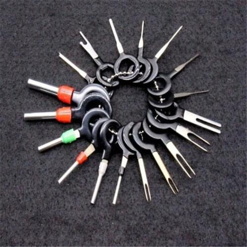 18/11Pcs Automotive Plug Key Pin Terminal Remove Tool Set Car Electrical Wire Crimp Connector Extractor Kit Accessories Terminal