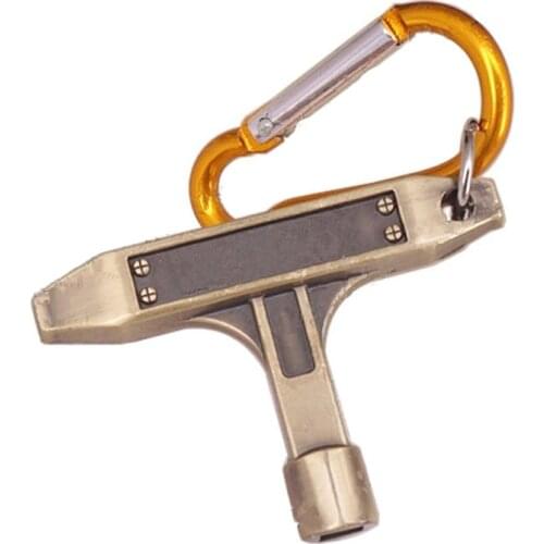 1pcs brass Color Drum set Tool Key Wrench Drum Skin Tuning Key w Carabiner Guitar Accessories