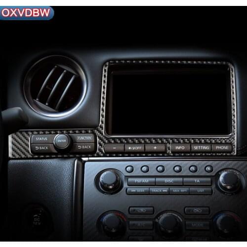 Carbon Fiber Car Console Frame Stickers For nissan GTR R35 2009-2015 LHD RHD Navigation Panel Car Styling interior trim