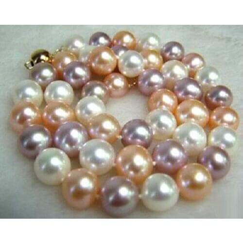 New fashion free shipping charming 8-9mm Multicolor Akoya Cultured Pearl Necklace 18''BV192