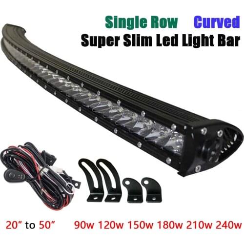 Single Row Curved Led Bar Spot Combo Work Off road Led Light Bar Offroad 4X4 Barra for Auto Car Tractor Truck Worklight 12V 24V