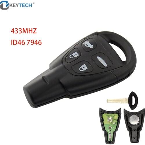 OkeyTech 4 Buttons With 433Mhz ID46 7946 Chip Replacement Remote Control Car Key For SAAB 93 95 9-3 9-5 WF Car Remote Key