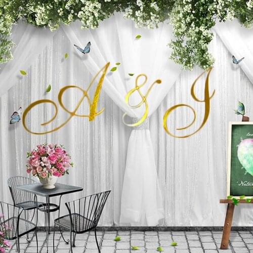 Personalized Mirror Gold Initial Name Sign Wedding Wall Decoration Custom Capital Letter Door Sign Engagement Party Room Decor