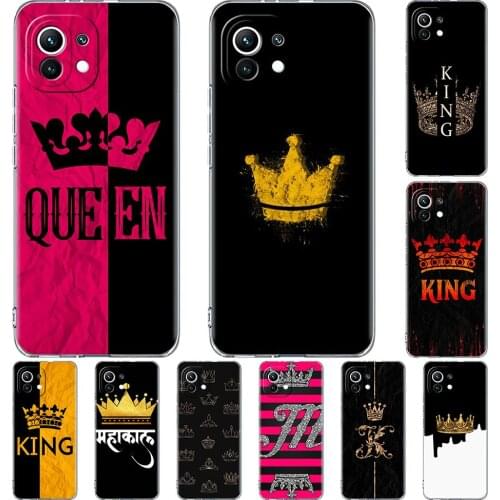 Clear Case for Xiaomi Mi Poco X3 NFC M3 11 10T Lite Phone Soft Cover Note 10 Pro 9T Transparent Celular Capa Queen Crown King