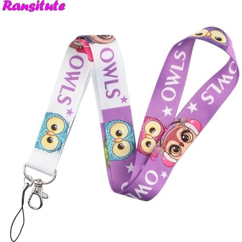 Ransitute Owl Neck Strap Lanyard Key ID Card Gym Phone Strap USB Badge Holder DIY Multifunctional Mobile Phone Decoration R697
