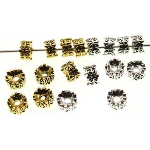 30pcs 7x5mm Tibetan Silver Seed Spacer Wheel Flower Metal Beads For Jewelry Making handmade Diy Bracelet Necklace Accessories