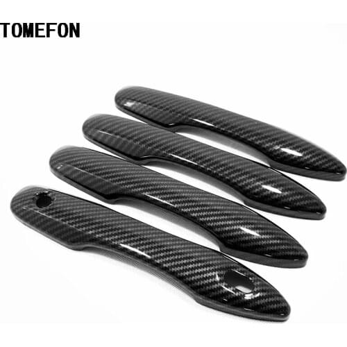 TOMEFON For Toyota Camry XV70 2018 2019 Side Door Handle Cover Overlay Trim Sticker Auto Exterior Accessories ABS Carbon Fiber