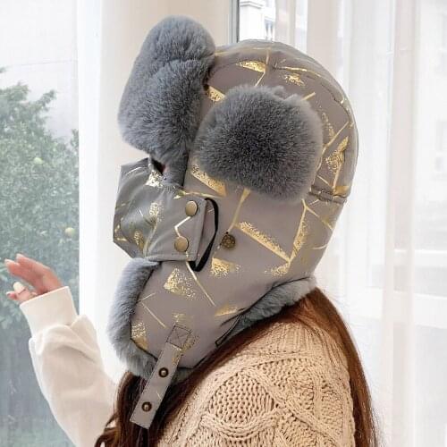 Outdoor Lei Feng Hat Warm Cycling Thicken Fluffy Winter Cap Earmuffs Windproof Camping Hunting