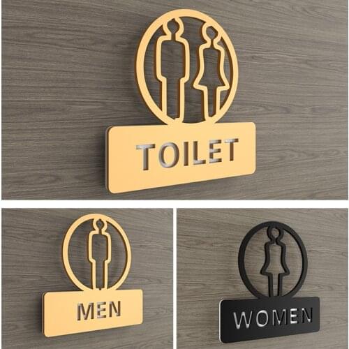High-end Acrylic Door Sticker Signage Toilettenschild House Number WC Bathroom Men Women Indication Plaque Custom Signs