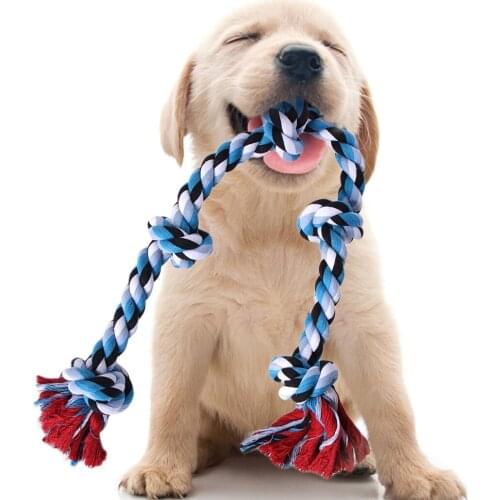 Funny Dog Bite Rope Toys Pet Grind Tooth Toy Cotton Rope Knotted Material Bite-Proof Dog Puppy Teething Toy Dog Pet Rope Toys