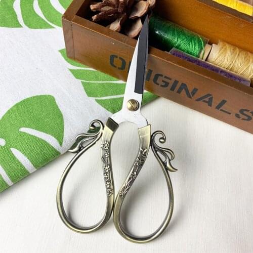 1Pcs Cutting Scissors Vintage Retro Sewing Scissors Durable DIY Embroidery Tailor Scissors