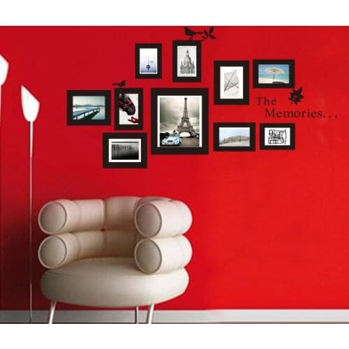 10pcs DIY Photo Frame Sticker Wall-Mounted Photo Frame Mural Photo Frame Wall Stickers DIY Decor Picture Home