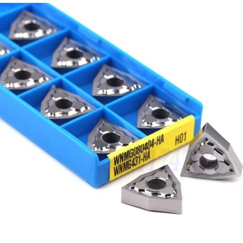 10Pcs WNMG080402-HA H01 WNMG080408-HA H01 Aluminum Cutter External Turning Tool Carbide Insert WNMG080404-HA H01 CNC Lathe Tool