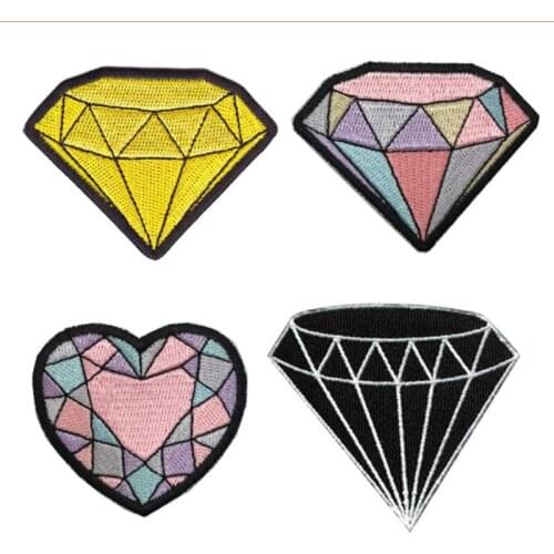 20pcs/lot Embroidery Patch Golden Black Heart-shaped Diamond Clothing Decoration Sewing Accessories Craft Diy Applique