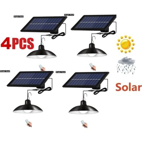 4pcs Retro Lampshade Solar Pendant Chandelier solar Light outdoor lighting of garden security lamp spotlights waterproof Street