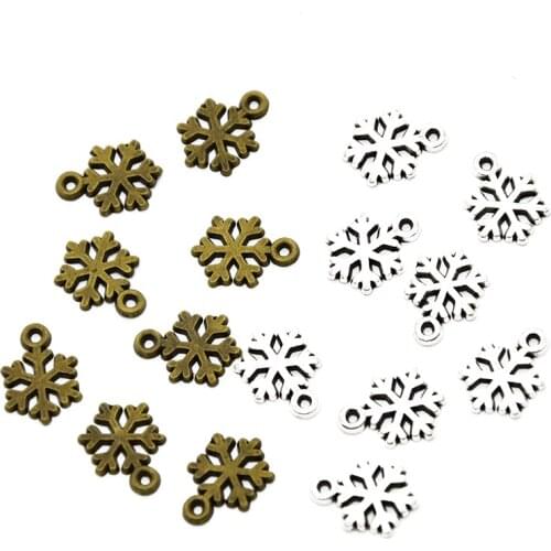 Hot sell 60pcs metal antique silver charms Snowflake charms pendant for necklace jewelry findings