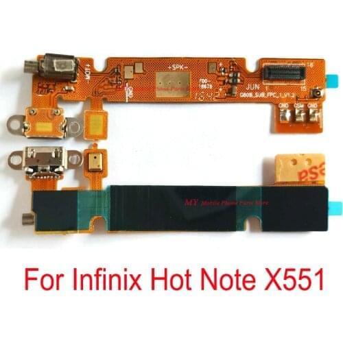 5 PCS New USB Charging Charge Port Dock Connector Board Flex Cable With Microphone Flex Cable For Infinix X551 Hot Note X551
