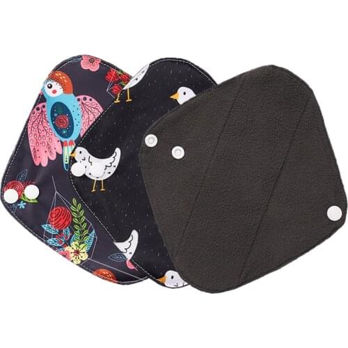 ALINAPPY Health Feminine Hygiene Washable Bamboo Charcoal Sanitary Napkin Reusable Menstrual Panty Liners Pad Mama Pad 18*20cm