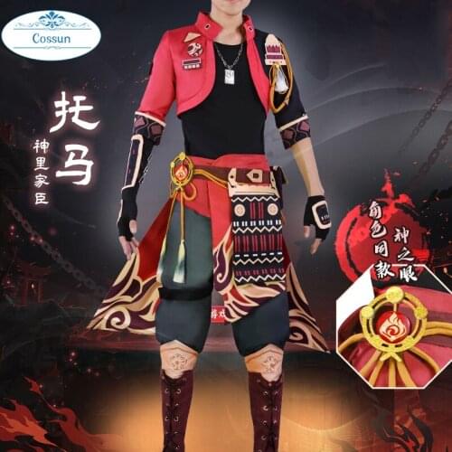 Anime! Genshin Impact Tohma Game Suit Gorgeous Uniform Cosplay Costume Halloween Party Role Play Outfit For Men S-XXL 2021 NEW