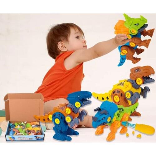 DIY Disassembly Assembly Dinosaur Toy Set Screw Nut Combination Assembling Dinosaur Model Educational Toy for Children Kids Gift