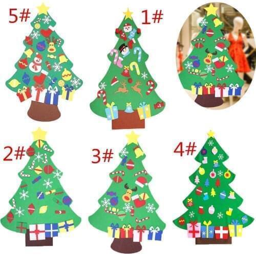 DIY Felt Christmas Tree 2020 New Year Gift Kids Toys Felt Xmas Tree Wall Hanging Ornaments Christmas Decor For Home Kids Toy 3