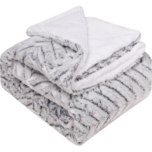 Double Winter Nap Lamb Down Imitation Fur Soft Plush Back Printed Tie Dye Brush Floral Blanket