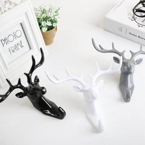 1pc Key Holder Wall Hanging Hook Vintage Deer Head Deer Horns Scarf Antlers Decoration Hanger Rack Clothes Hat Wall Key Han C2N6