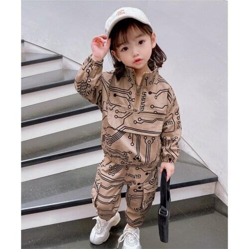 Boys Girls Clothing set Kid Children (Coat+ Pant) Korean Version Childrens Boys Girls Spring Autumn Two-piece Childrens Cloth