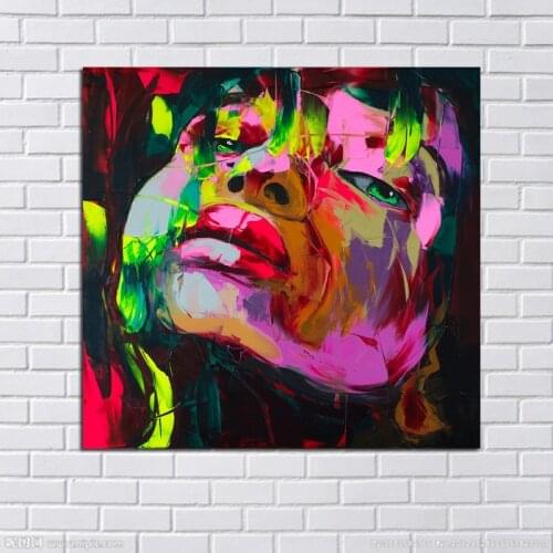 Beautiful Wall Pictures Handpainted Cool Girl Figure Portrait Oil Paintings Abstract colorful Oil Paintings Canvas art picture
