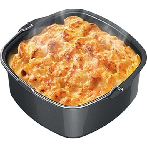 7 Inch Air Fryer Accessory Square Baking Basket Air Frying Pan Accessories for HD9925, HD9627 1pc Air Frying Pan Basket