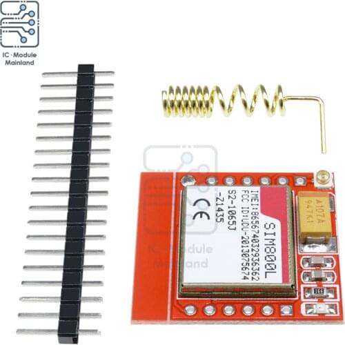3.7V-4.2V Mini SIM800L GPRS GSM Module MicroSIM Card Core Board Quad-band TTL Serial Port C52 SIM800 + Spring Antenna Pin Header