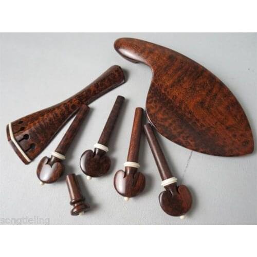 Very beautiful 1sets snakewood violin parts 4/4,yellow line decorate 8460