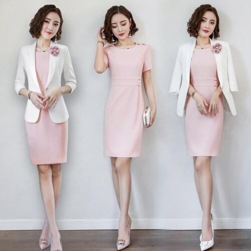 Ol Interview Suits Women Formal Dress Korean Women Business Suit Robe Blazer Spa Ladies Uniform For Office Work Wear DD2055