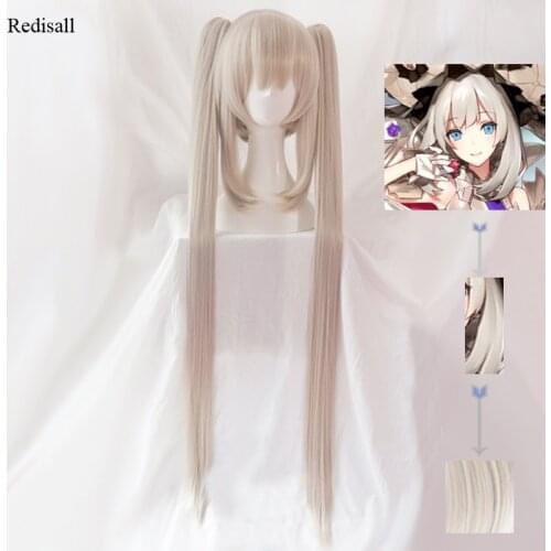 FGO Fate/Grand Order Marie Antoinette Long Straight Pigtails Cosplay Wig Synthetic Hair for Adult Role Play Hair