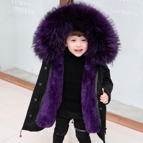 Children Winter Faux Fur Jacket Boy Girls Parka Snowsuit Teenager Kid Clothes Outerwear Detachable Imitation Furry Fox Fur Liner