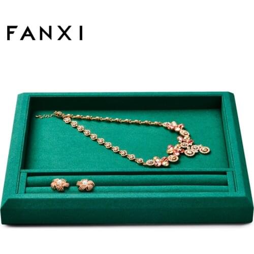 FANXI New Jewelry Plate Jewelry Display Plate Ring See Pallet Microfiber Leather Jewelry Display Tray jewelry Packaging Storage