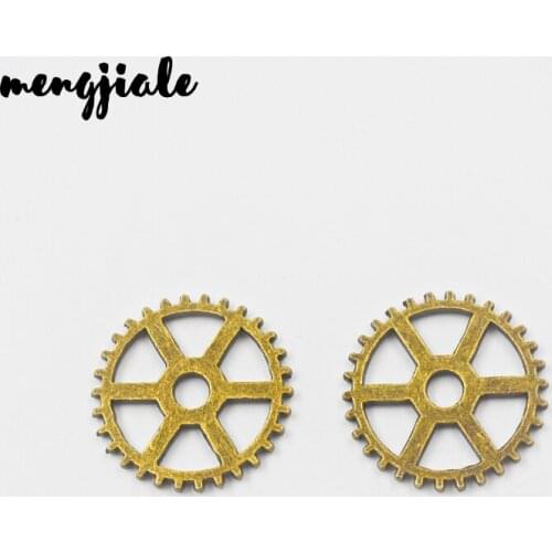 16pcs/lot gear round mechanism Charm pendants bronze Handmade Jewelry Making earrings bracelet necklace keychain DIY 20mm Dia