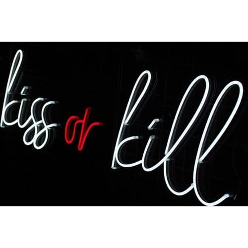 Custom Neon Sign Flex Light Led Letters Kiss or Kill Wall Hanging For Room Wedding Home Ins Party Decorations Shop Bar Sign