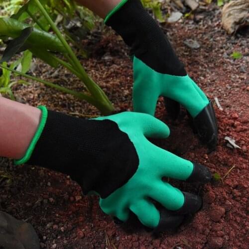 4/8 claws ABS plastic garden rubber gloves garden flowers can dig soil gloves for planting labor protection dipping protection