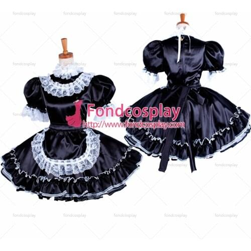 Lockable Sissy maid Satin dress Uniform cosplay costume Tailor-made[G1576]