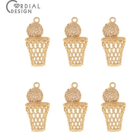 Cordial Design 30Pcs 13*25MM CZ Charms/Hand Made/Jewelry Accessories/Earrings Making/Jewelry Findings & Components/DIY Pendant