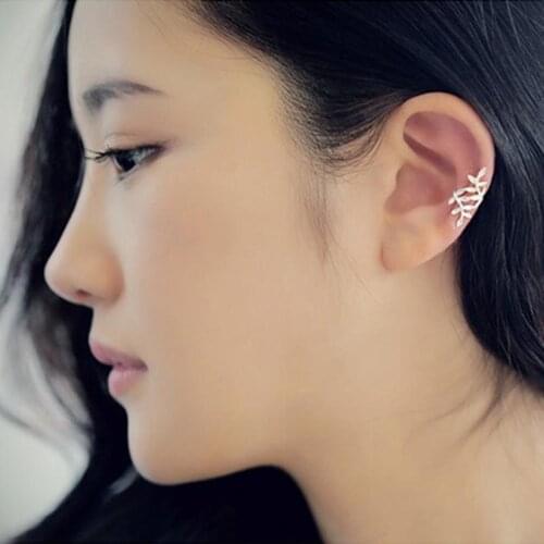 Non Piercing Clip Earrings Tree Fashion Ear Cuff Painless Ear Clip Vintage Female Brincos Gold Silver Color Earrings Jewelry New