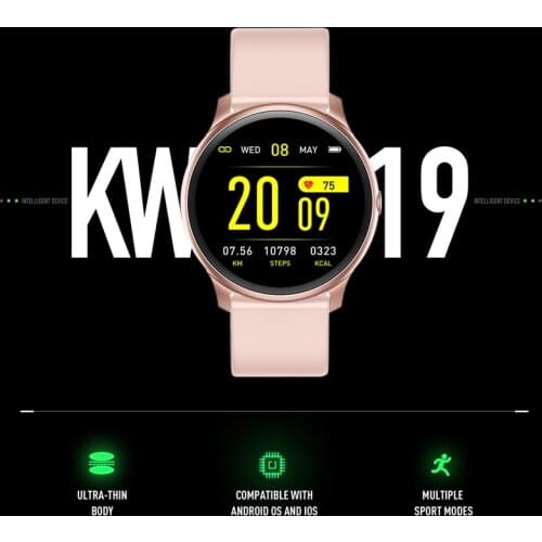 KW19 Smart Bracelet Blood Pressure Heart Rate Monitoring Bluetooth Remote Control Music Photo Shoot a Viariety of Sports Mode Ul