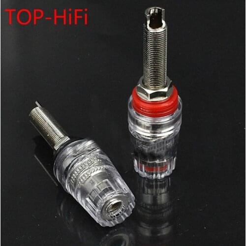 TOP-HiFi 4pcs Banana plugs Couple Terminals Red Black Connector Amplifier Terminal Binding Post Banana Speaker Plug Jack